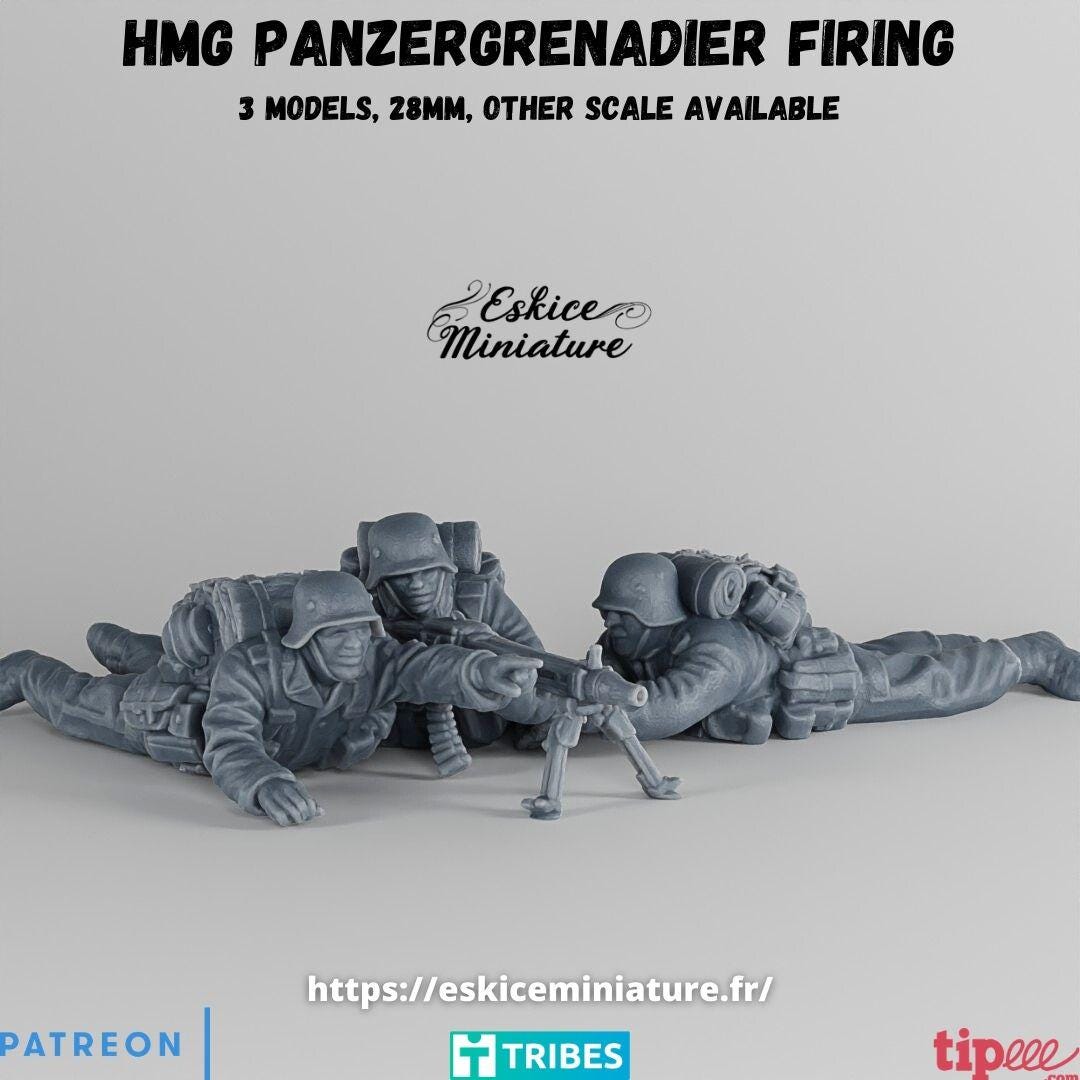 WWII German HMG with Crew (3 models) Various Scales Historical Wargaming (US tariffs are pre-paid by us)
