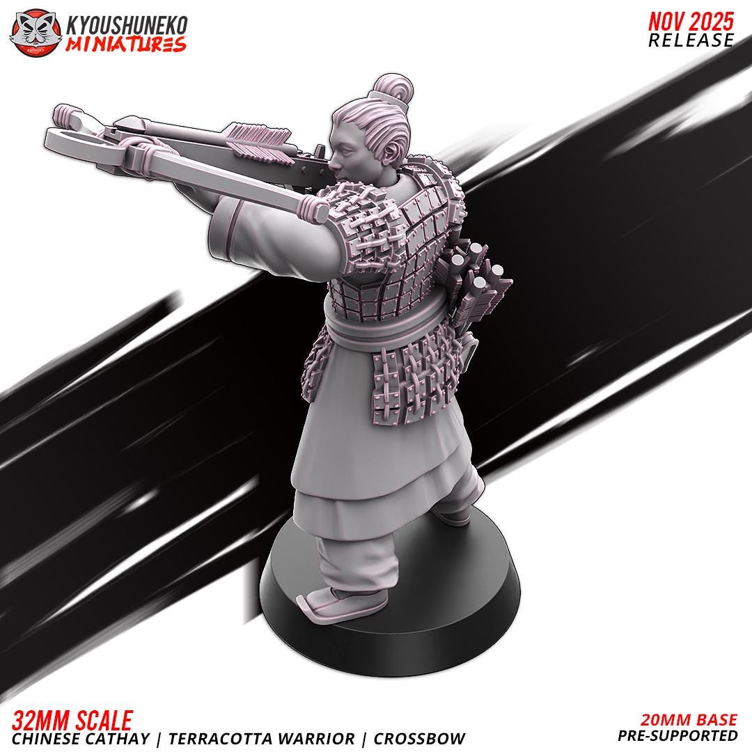 Ancient Chinese Cathay Terracotta Warriors Crossbowmen Unit (10 models) Various Scales Historical Wargaming (US tariffs are pre-paid by us)