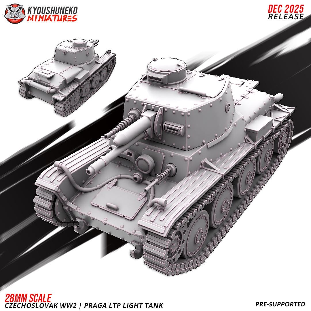 WWII Czechoslovak Praga LTP Light Tank Various Scales Historical Wargaming (US tariffs are pre-paid by us)