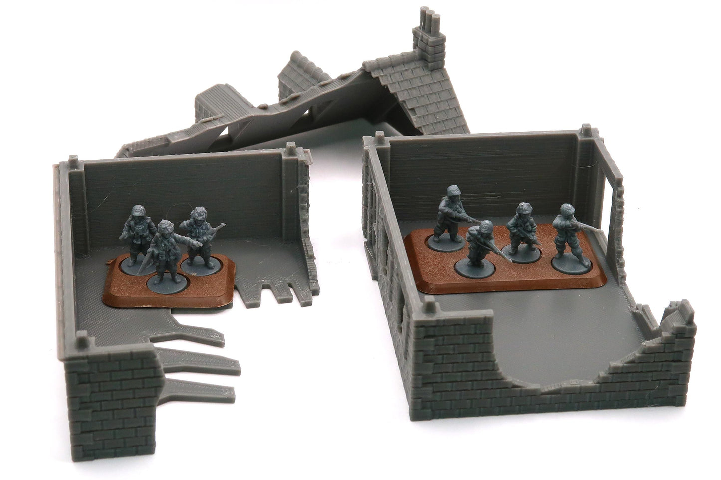 Wargaming Terrain WWII French Destroyed House 3 Various Scales Historical Wargaming (US tariffs are pre-paid by us)