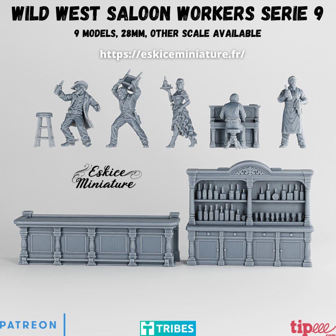 Wild West Saloon Set Various Scales Historical Wargaming (US tariffs are pre-paid by us)