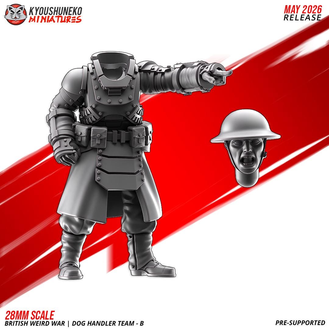 Weird War British War Dog Handler Team (4 models)