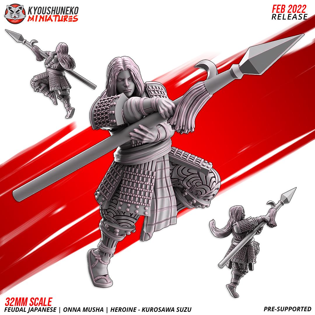 Feudal Japanese Onna Musha Spear Heroine Kurosawa Suzu (1 model) Various Scales
