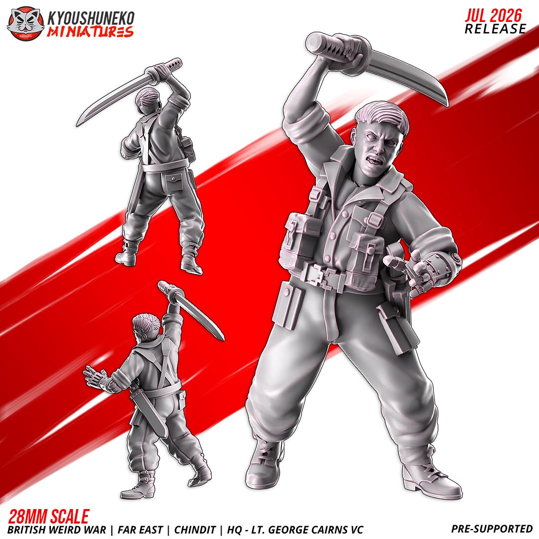 Weird War British Far East Chindit HQ Lt Cairns VC (1 models) Various Scales SF Wargaming
