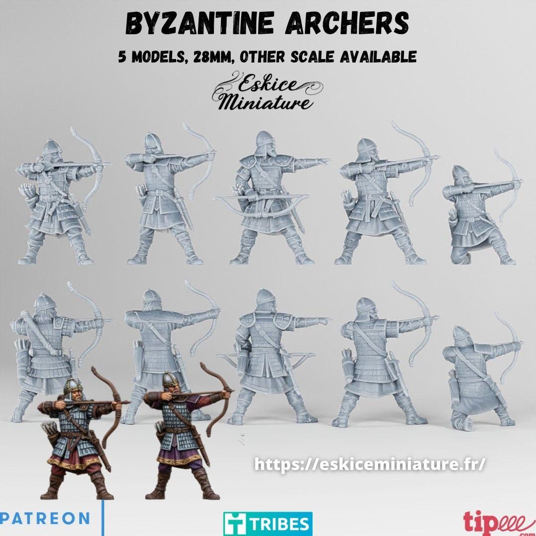 Ancient Byzantine Archers Unit (10 models) Various Scales Historical Wargaming