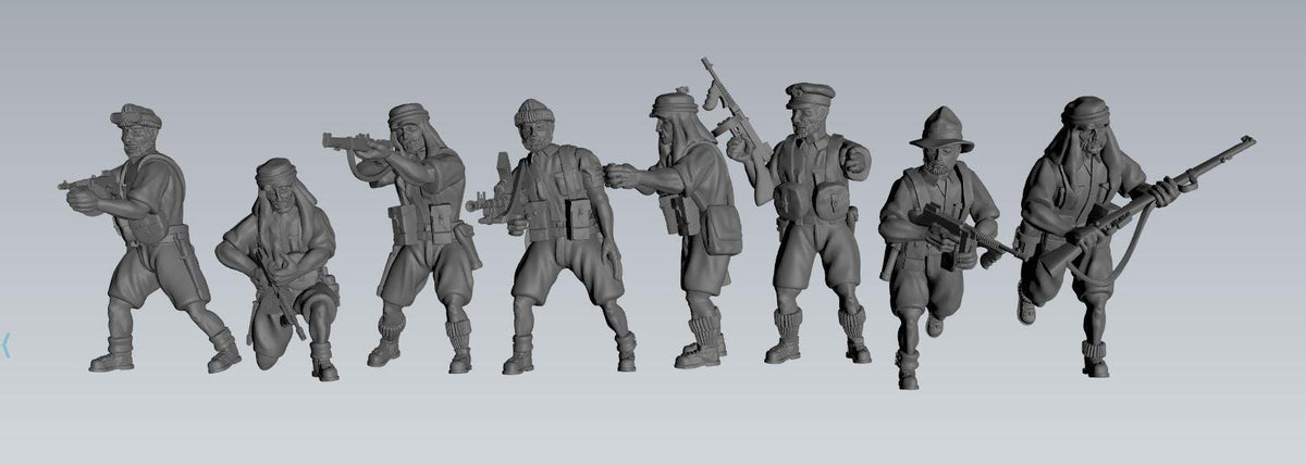 WWII British SAS LRDG Squad (10 models) Various Scales Historical Wargaming
