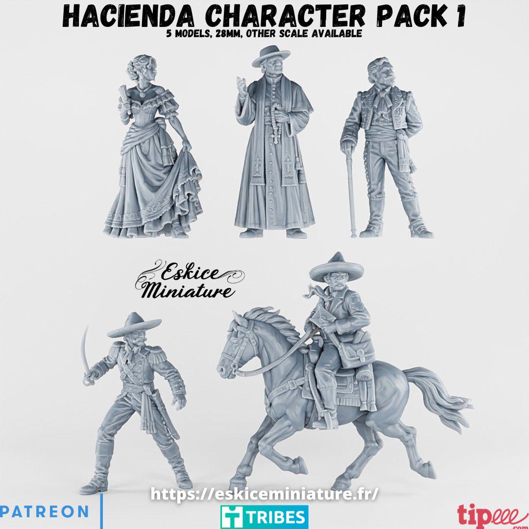 Wild West Hacienda Character Set (5 models) Various Scales Historical Wargaming