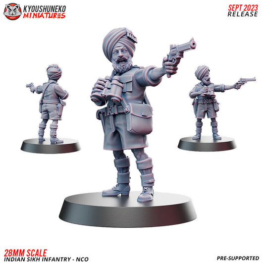 Bolt Action Battlegroup 20 -28mm NCO - Indian Sikh Infantry ww2