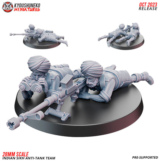 Bolt Action Battlegroup 20 -28mm  Anti-Tank Team - Indian Sikh Infantry ww2 (2)