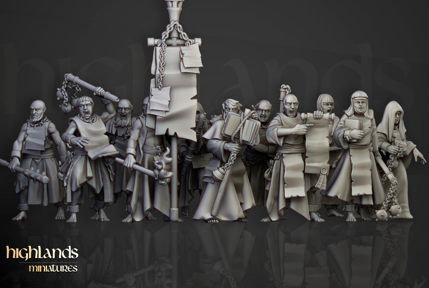 28mm Highland Miniatures Zealots Unit (15) Fantasy DnD suitable for WFB