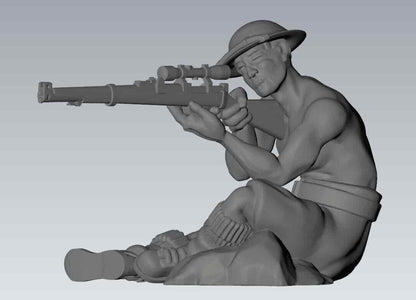 Bolt Action Battlegroup 28 mm 8th Army sniper team