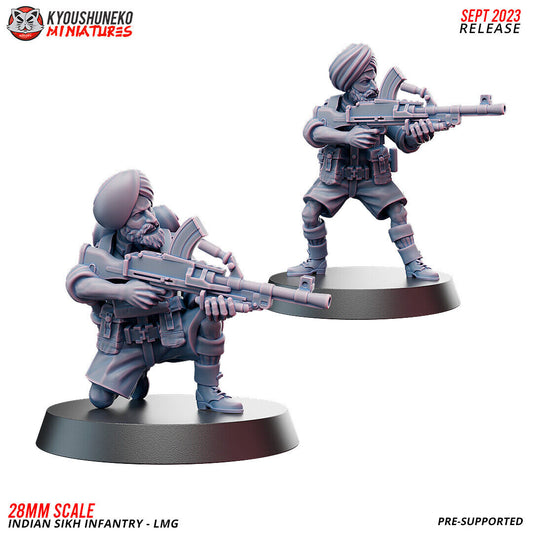 Bolt Action Battlegroup 20 -28mm LMG - Indian SIkh Infantry ww2 (2)