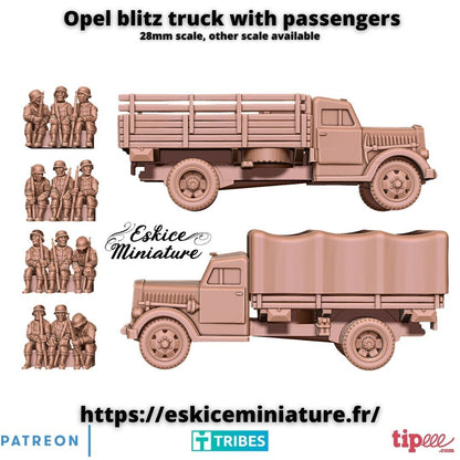 BattlegroupBolt Action Chain of Command Opel Bliz Truck 28mm - 2 Variants