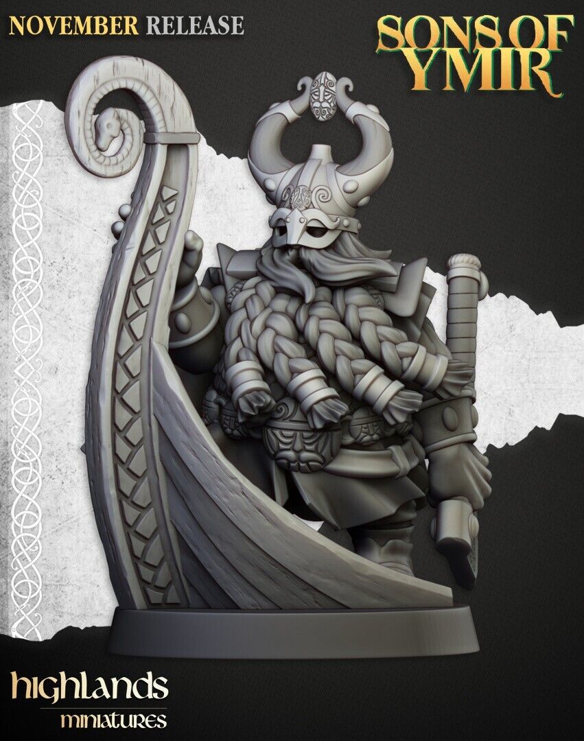 30mm Highland Miniatures Dwarf Sea Lord suitable for WFB