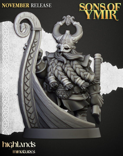 30mm Highland Miniatures Dwarf Sea Lord suitable for WFB