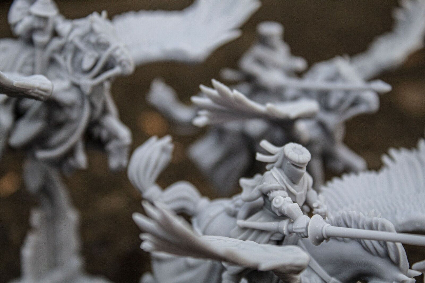 28mm Highland Miniatures Pegasus Knights (3) Fantasy DnD suitable for WFB AOS