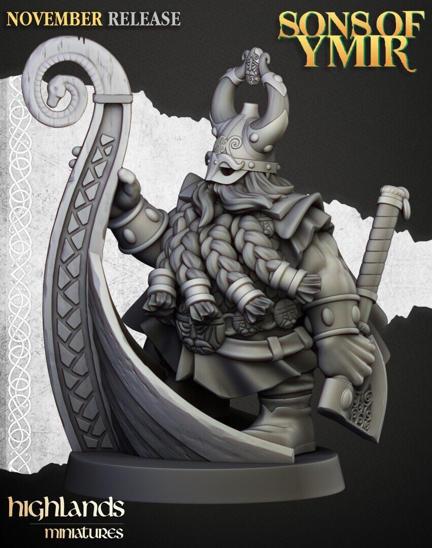 30mm Highland Miniatures Dwarf Sea Lord suitable for WFB