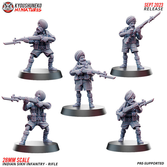 Bolt Action Battlegroup 20 -28mm Riflemen - Indian Sikh Infantry ww2 (5)