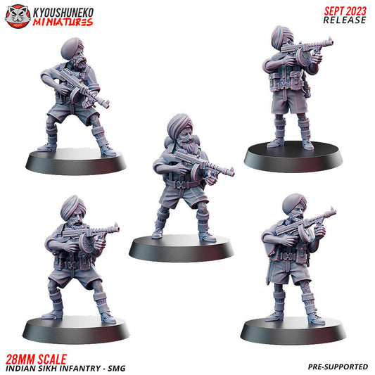 Bolt Action Battlegroup 20 -28mm SMG - Indian Sikh Infantry ww2