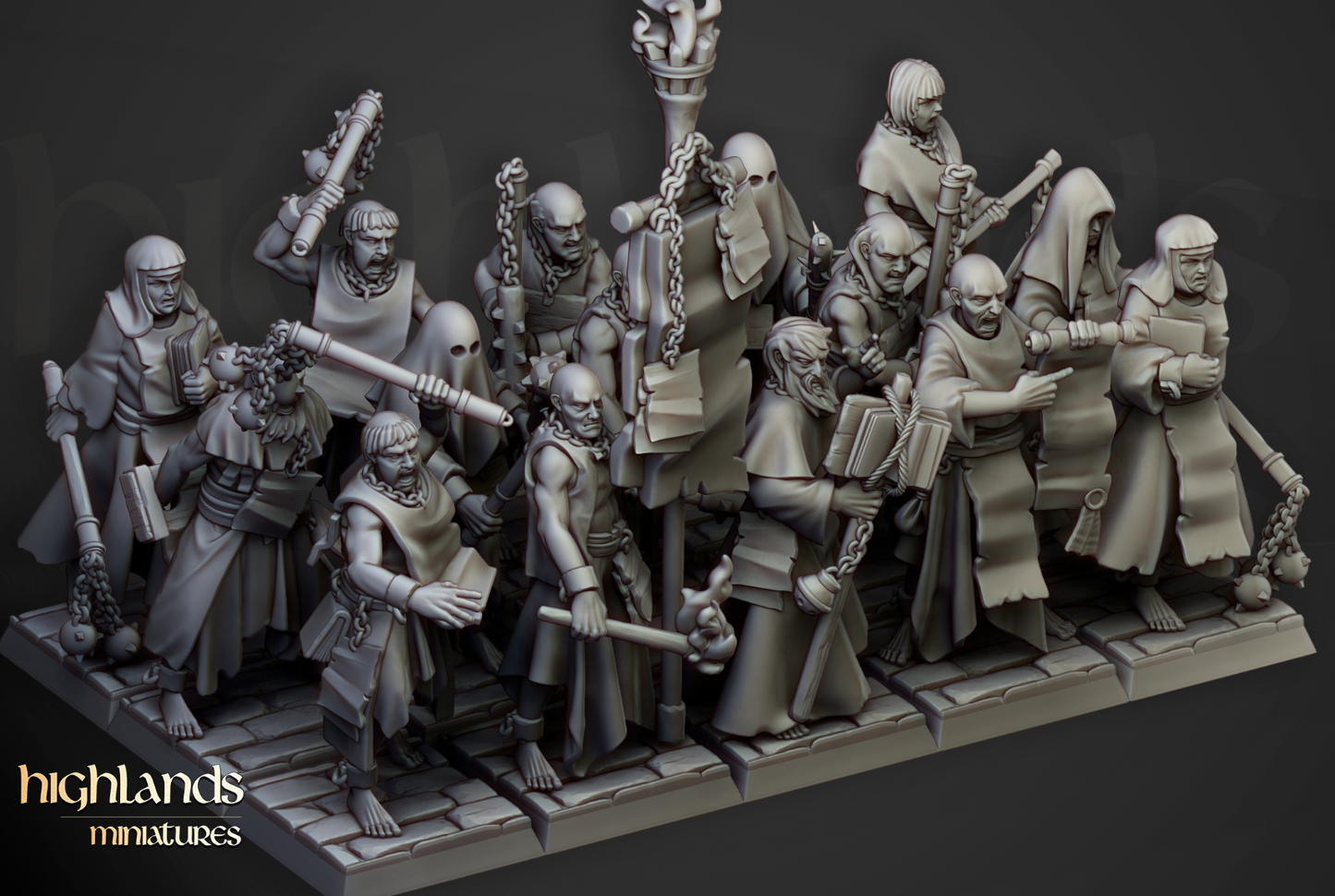 28mm Highland Miniatures Zealots Unit (15) Fantasy DnD suitable for WFB