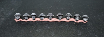 Bolt Action Battlegroup 28 mm British heads set of 9