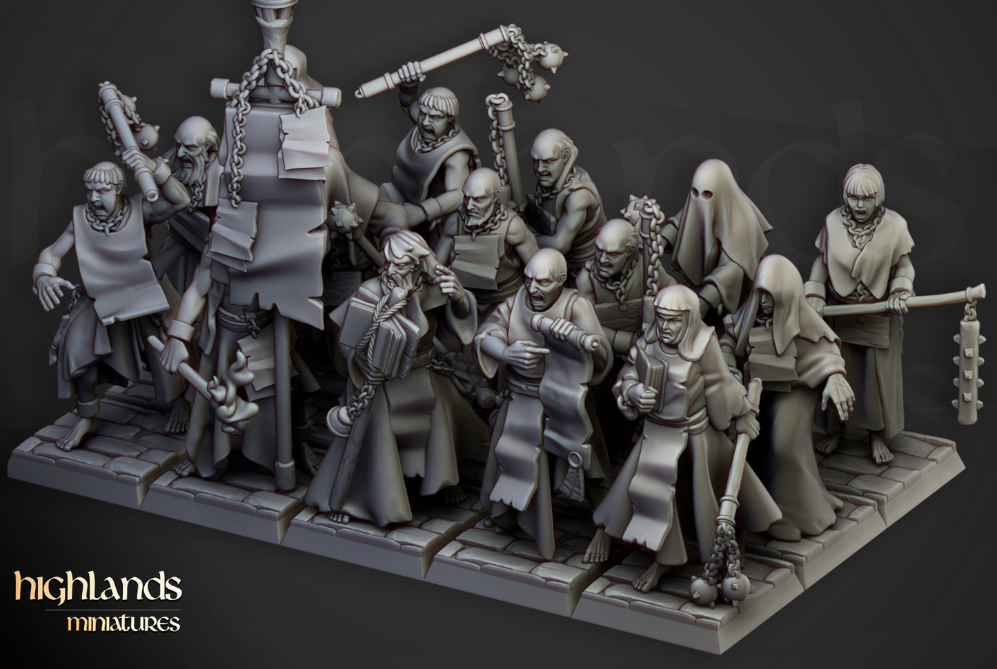 28mm Highland Miniatures Zealots Unit (15) Fantasy DnD suitable for WFB