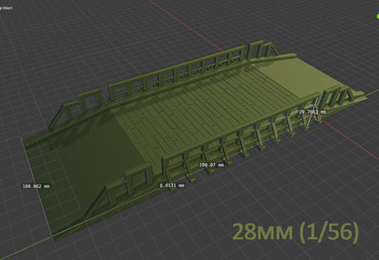 Wargaming Terrain WWII Wooden Bridge Various Scales Historical Wargaming (US tariffs are pre-paid by us)