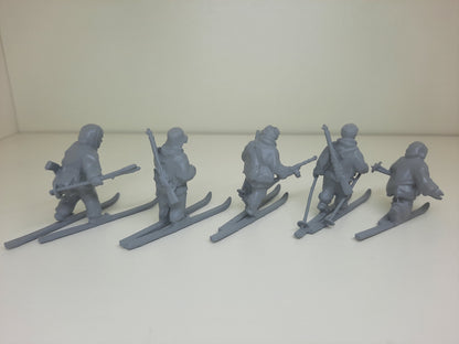 WWII Finnish Skiers Squad (5 models) Various Scales Historical Wargaming (US tariffs are pre-paid by us)