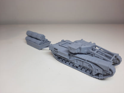 WWII British Churchill AVRE with Fascine Tank Various Scales Historical Wargaming (US tariffs are pre-paid by us)