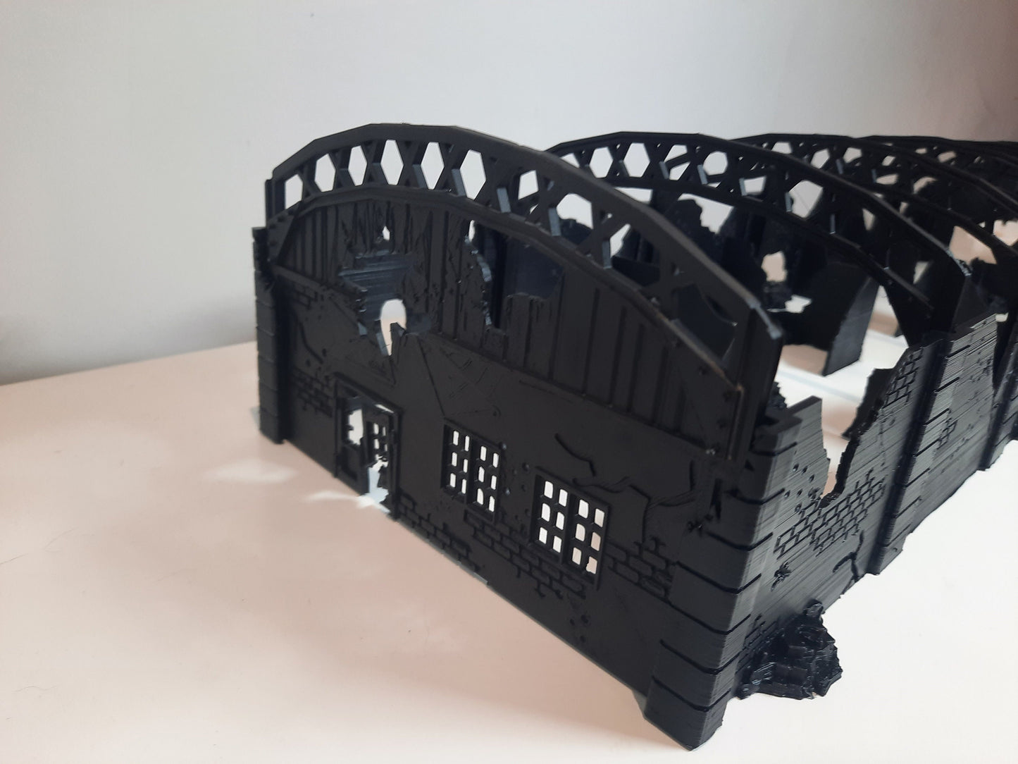 Wargaming Terrain Large Ruined Factory (27.5'' long in 1/56 scale) Various Scales Historical Wargaming