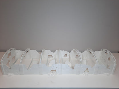 Wargaming Terrain Large Ruined Factory (27.5'' long in 1/56 scale) Various Scales Historical Wargaming