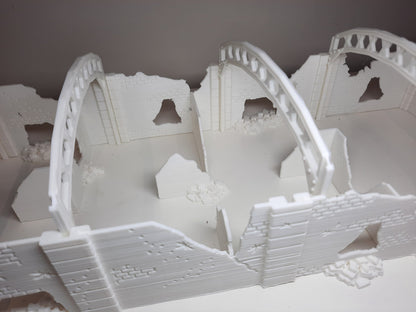 Wargaming Terrain Large Ruined Factory (27.5'' long in 1/56 scale) Various Scales Historical Wargaming