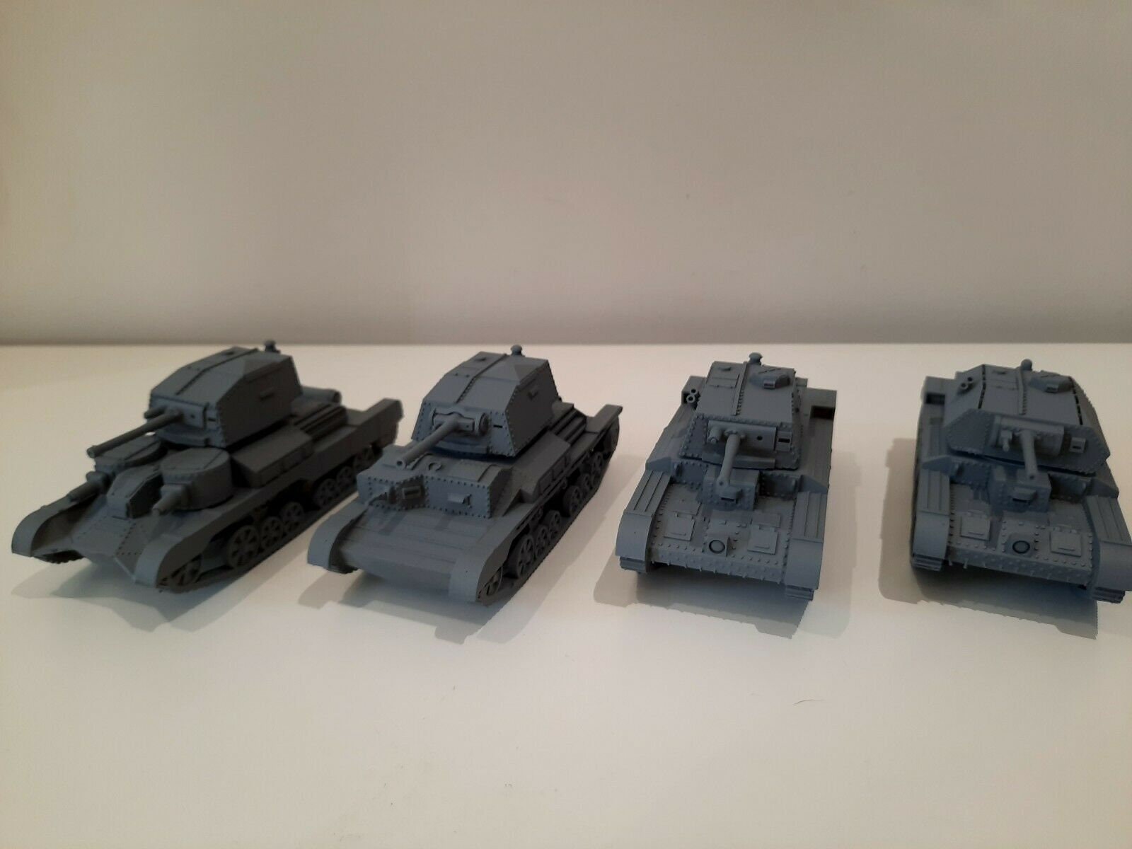 WWII British Cruiser 4 Tanks Mk I to Mk IV Set (4 Tanks) Various Scales Historical Wargaming