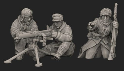 WWII Finnish Maxim MMG Team (3 models) Various Scales Historical Wargaming