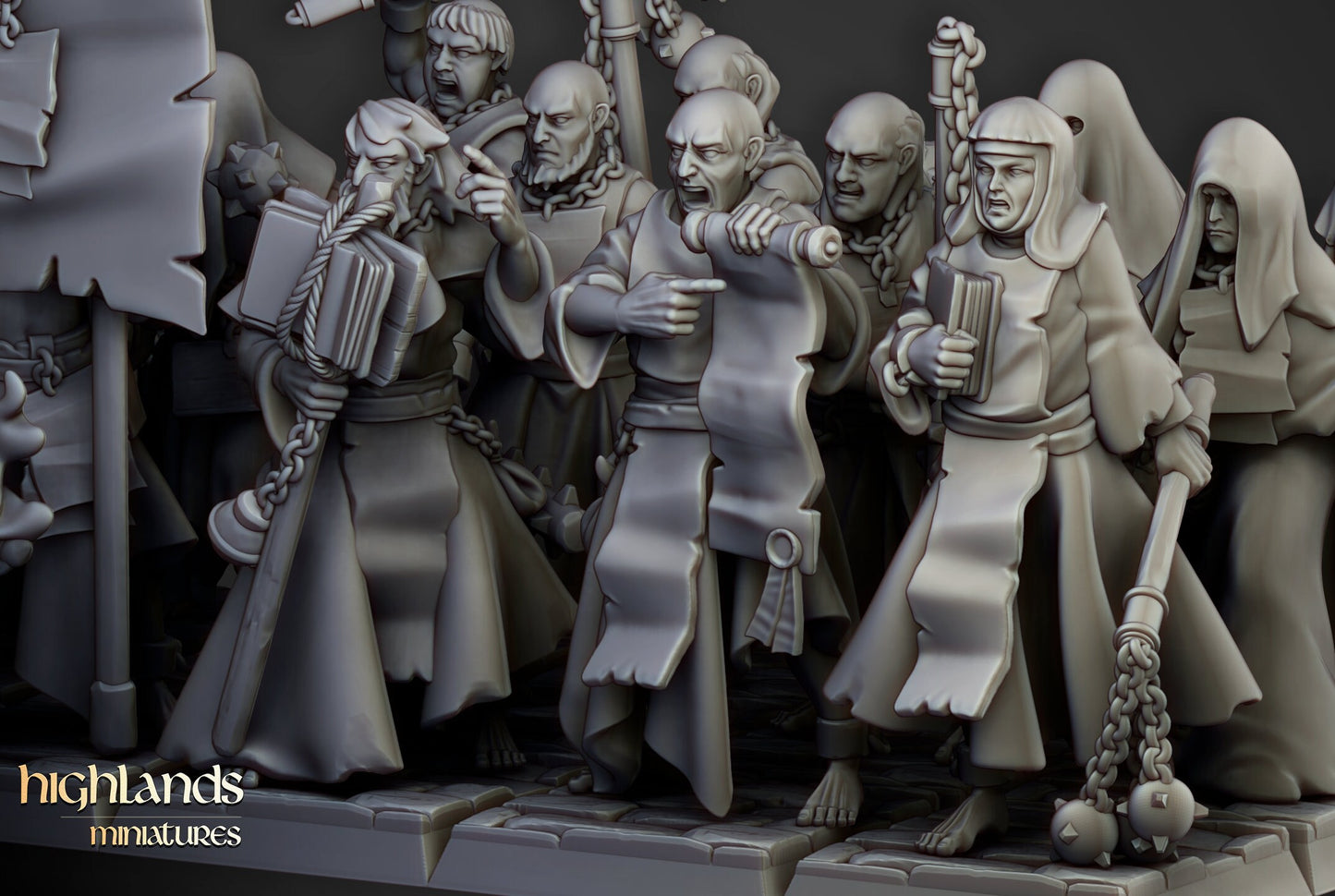 28mm Highland Miniatures Zealots Unit (15) Fantasy DnD Fantasy