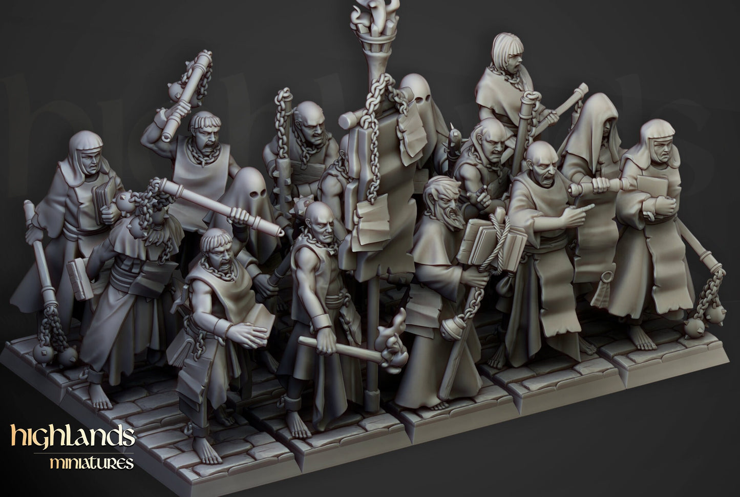 28mm Highland Miniatures Zealots Unit (15) Fantasy DnD Fantasy