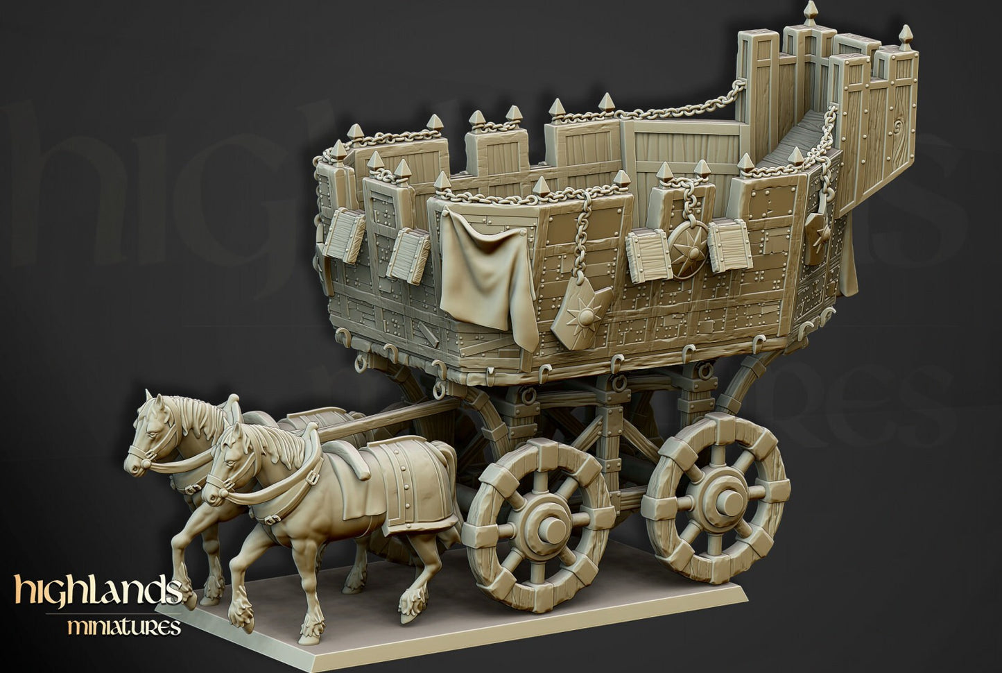 28mm Highland Miniatures Wittenberg Wagon Fantasy DnD suitable for WFB AOS
