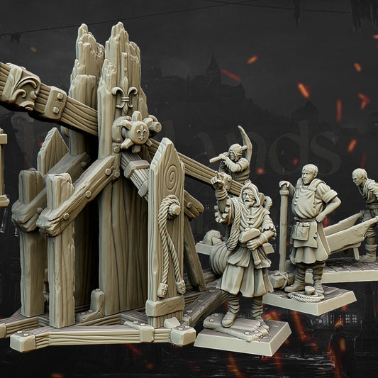 Highland Miniatures Trebuchet with Crew Various Scales Fantasy Historical Wargaming