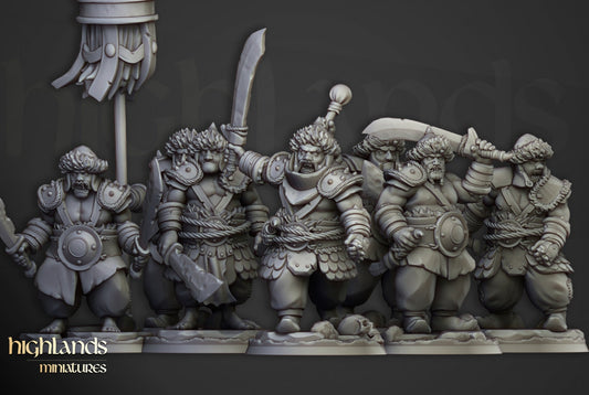 28mm Highland Miniatures Khazarian Warriors Ogres (8) DnD Fantasy