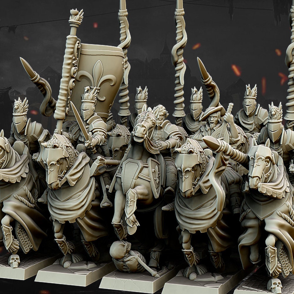 28mm Highland Miniatures Medieval Heavy Cavalry Unit (10) Fantasy