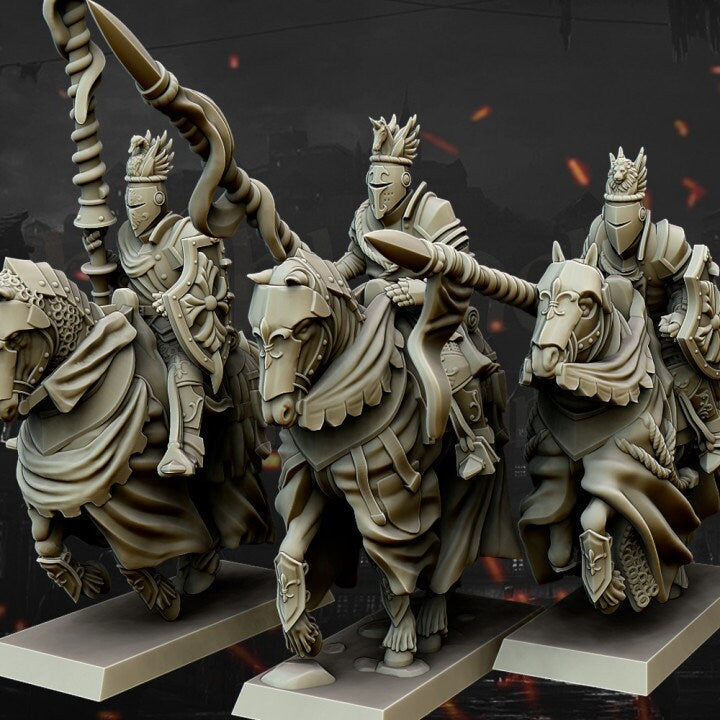 28mm Highland Miniatures Medieval Heavy Cavalry Unit (10) Fantasy