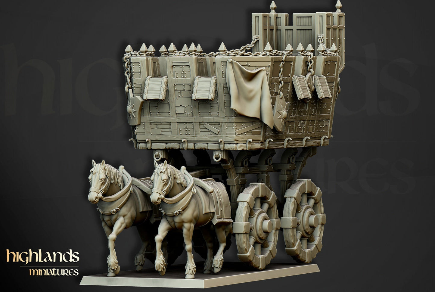 28mm Highland Miniatures Wittenberg Wagon Fantasy DnD suitable for WFB AOS