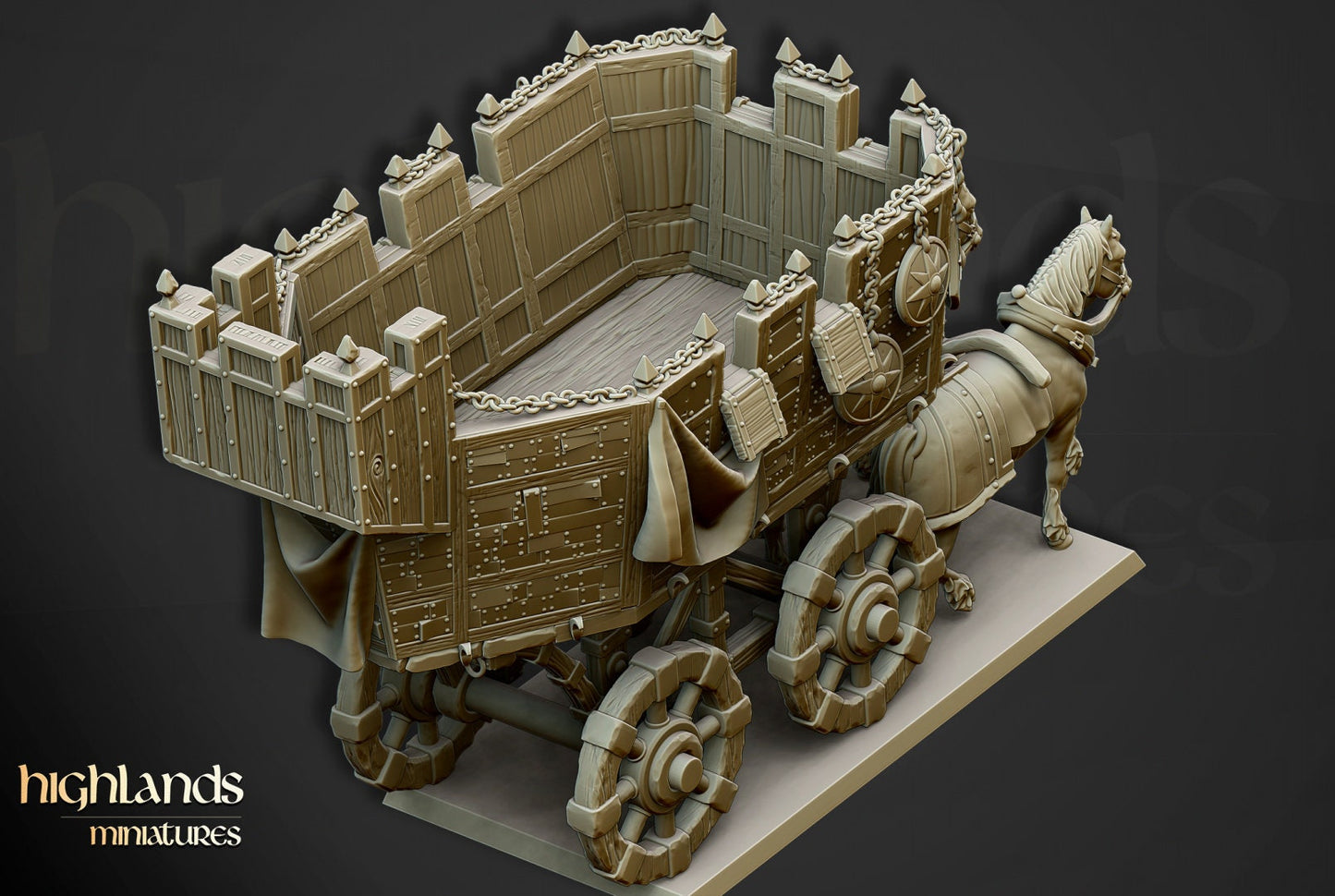 28mm Highland Miniatures Wittenberg Wagon Fantasy DnD suitable for WFB AOS