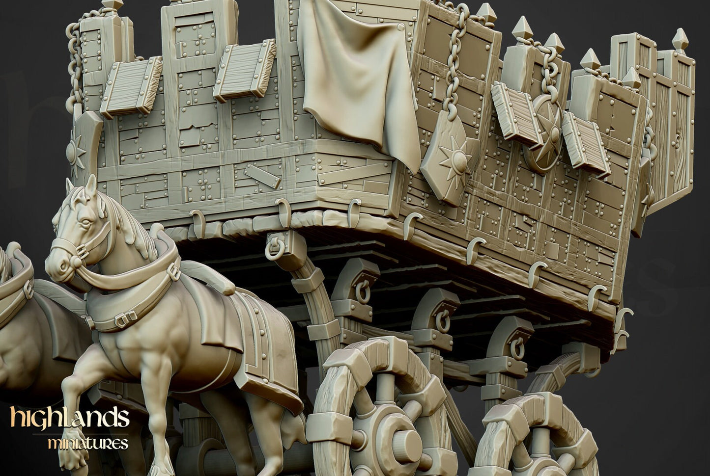 28mm Highland Miniatures Wittenberg Wagon Fantasy DnD suitable for WFB AOS