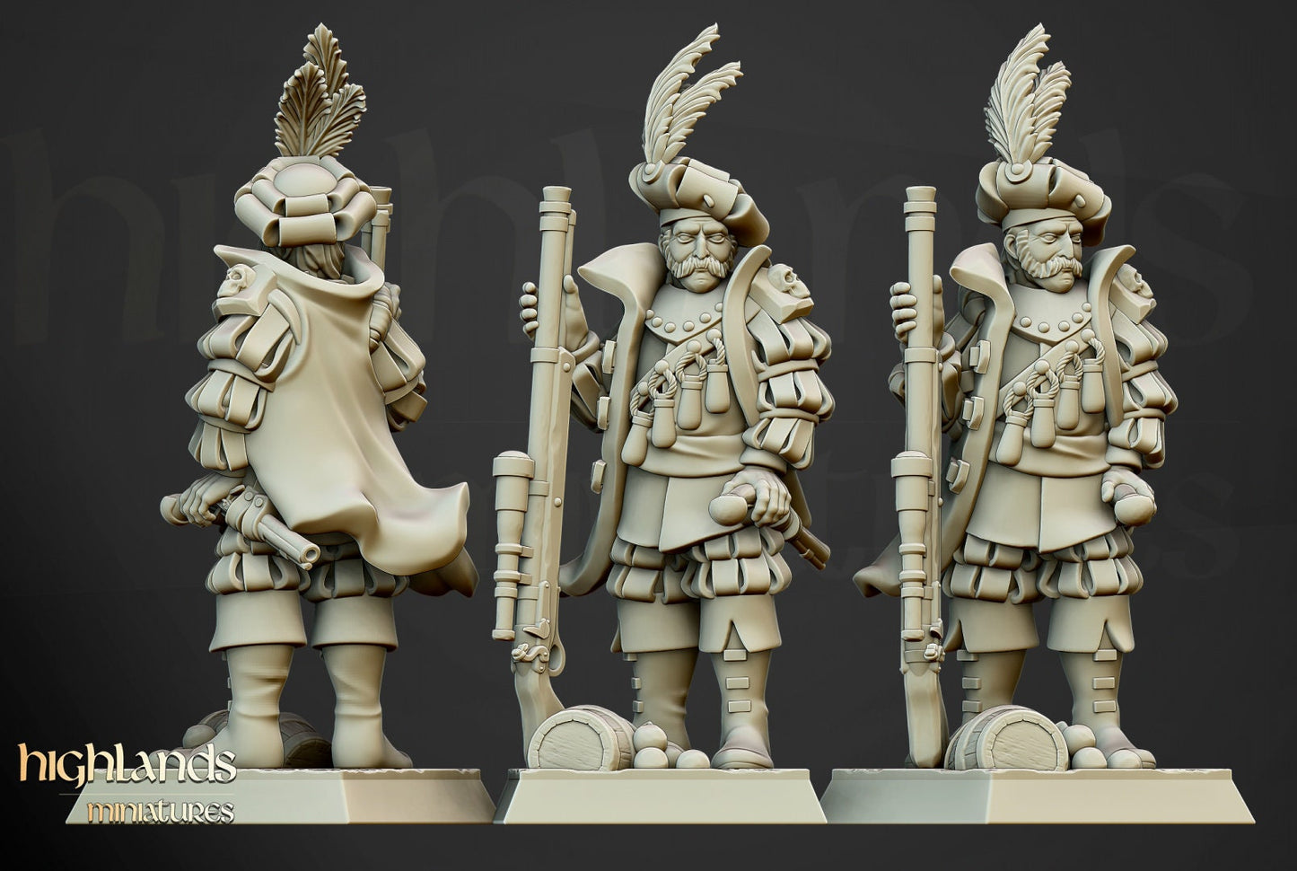 28mm Highland Miniatures Otto Engineer (2 models) suitable for WFB AOS