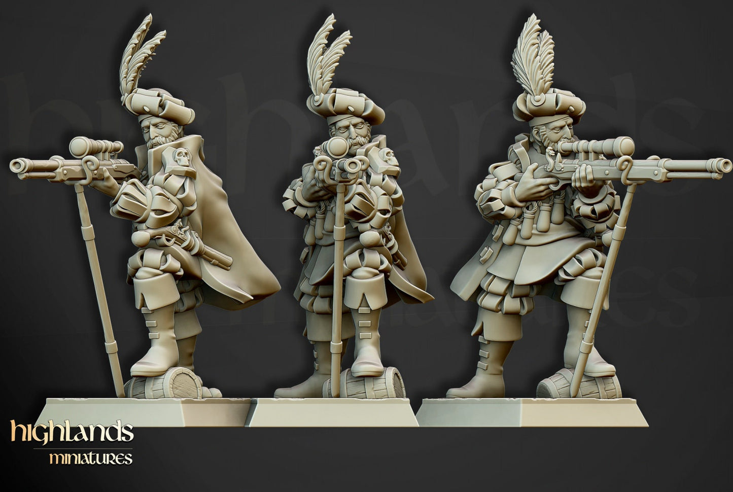 28mm Highland Miniatures Otto Engineer (2 models) suitable for WFB AOS