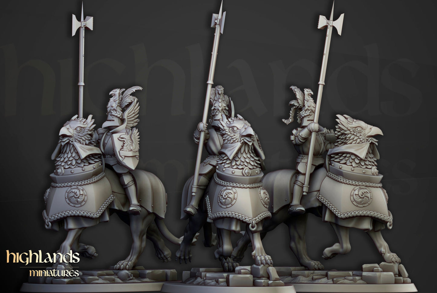 28mm Highland Miniatures Knights of The Rising Sun (3) Fantasy 9th Age