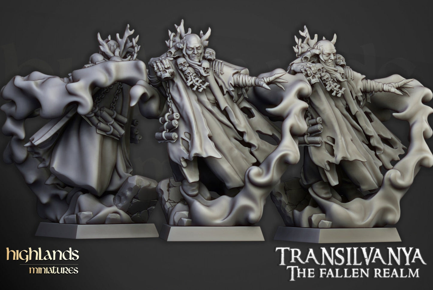 28mm Highland Miniatures Transilvanya Necromancers (2) Fantasy