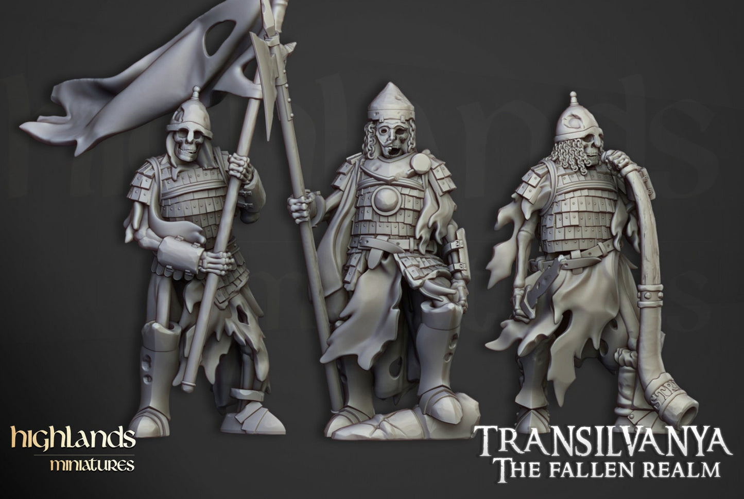 28mm Highland Miniatures Skeleton Boyar Guard Unit (10) Fantasy
