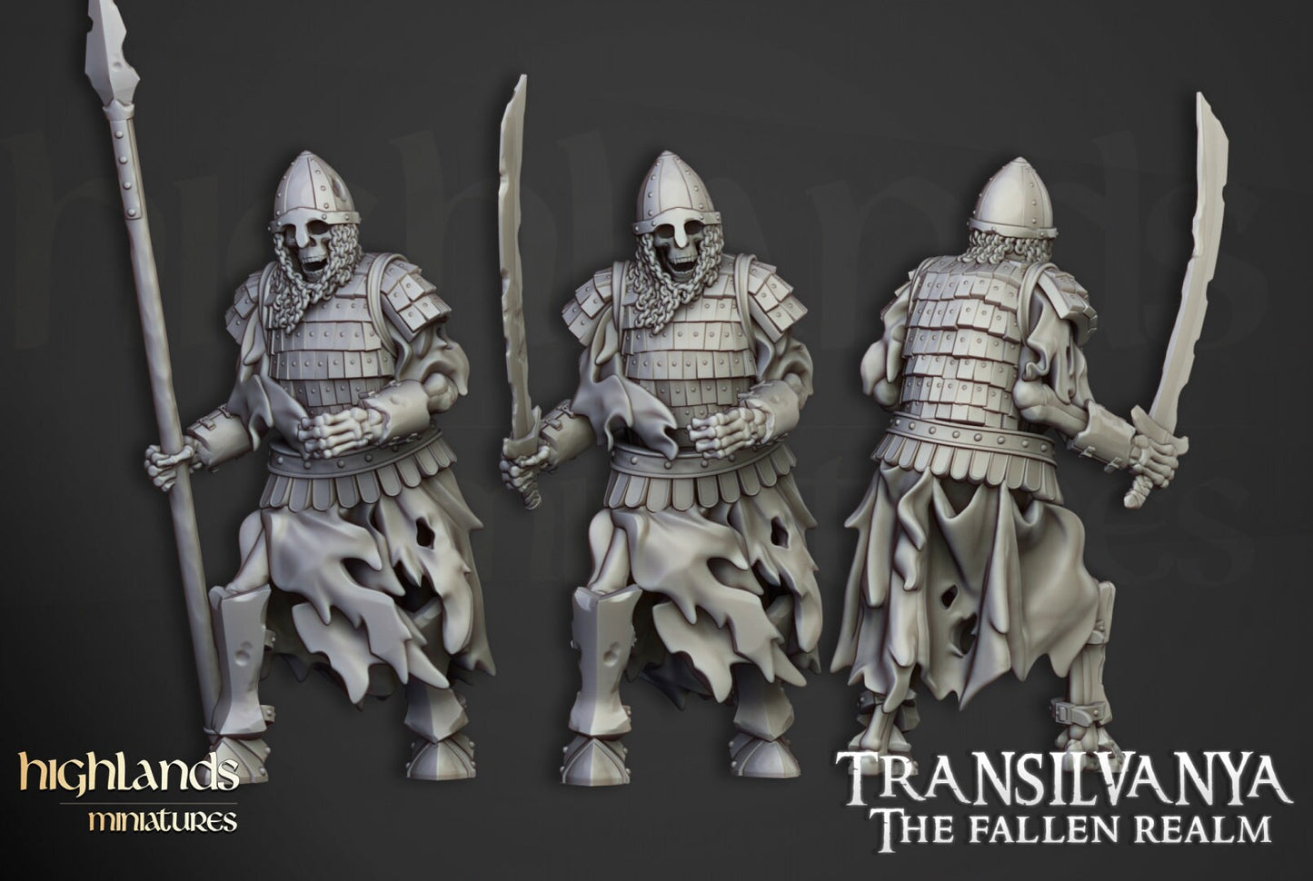 28mm Highland Miniatures Skeleton Boyar Guard Unit (10) Fantasy